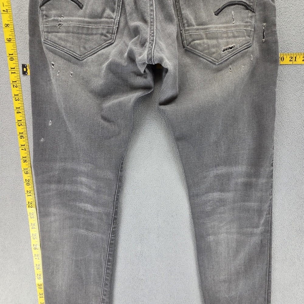 G-Star RAW Jeans Mens 28x30 Gray Revend Skinny Distressed Zip Fly Denim - Picture 16 of 16